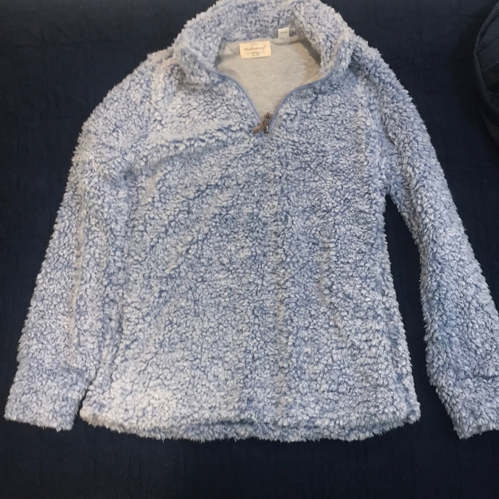 Blue fuzzy zip up